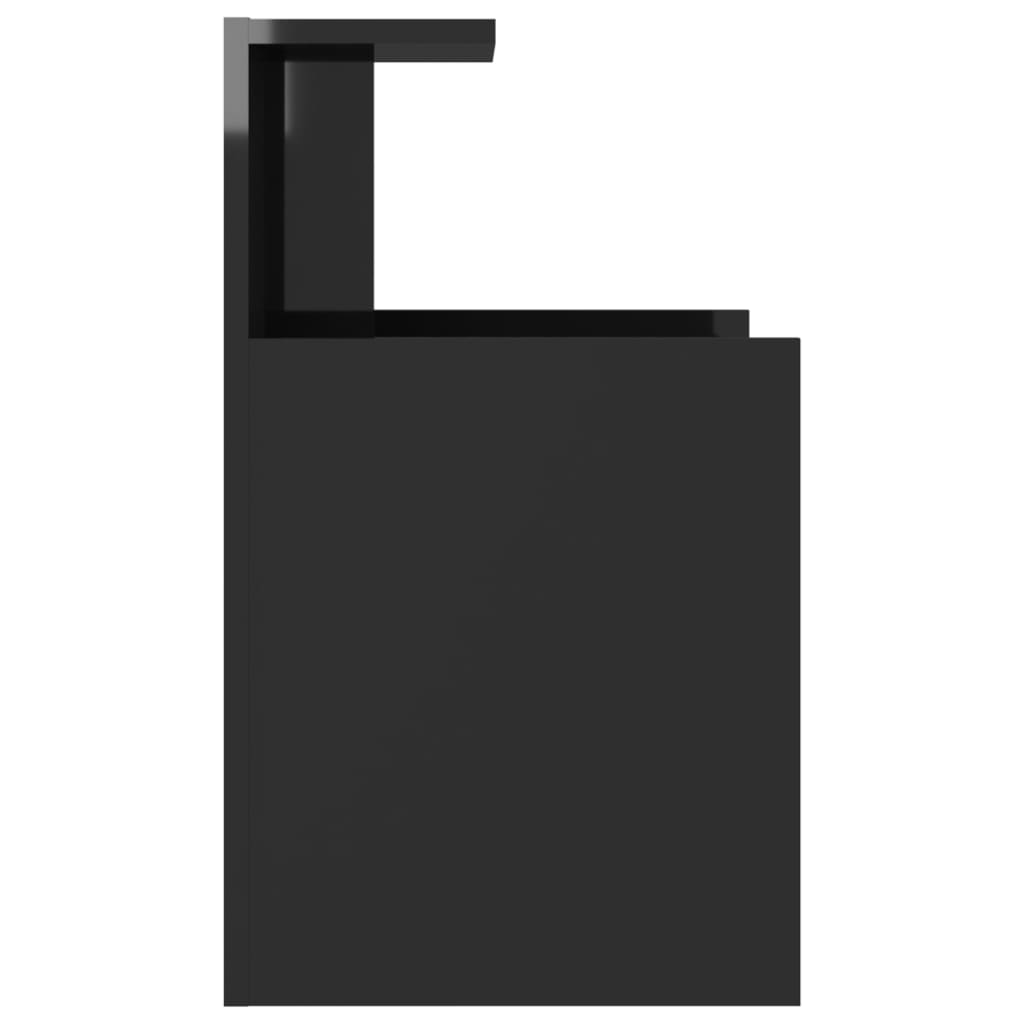 vidaXL Naktinės spintelės, 2vnt., juodos, 40x35x60cm, MDP, blizgios