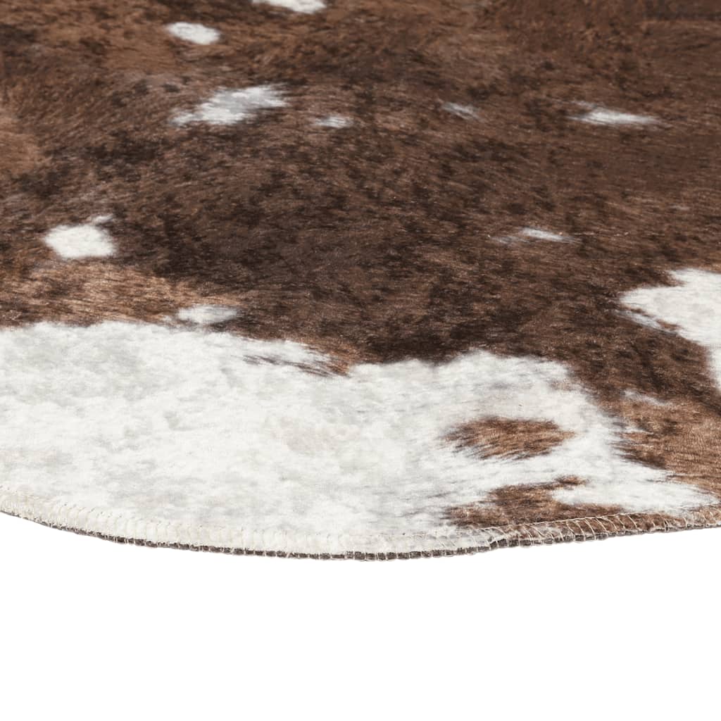 vidaXL Kilimas, rudas ir baltas, 120x170cm, neslystantis, plaunamas