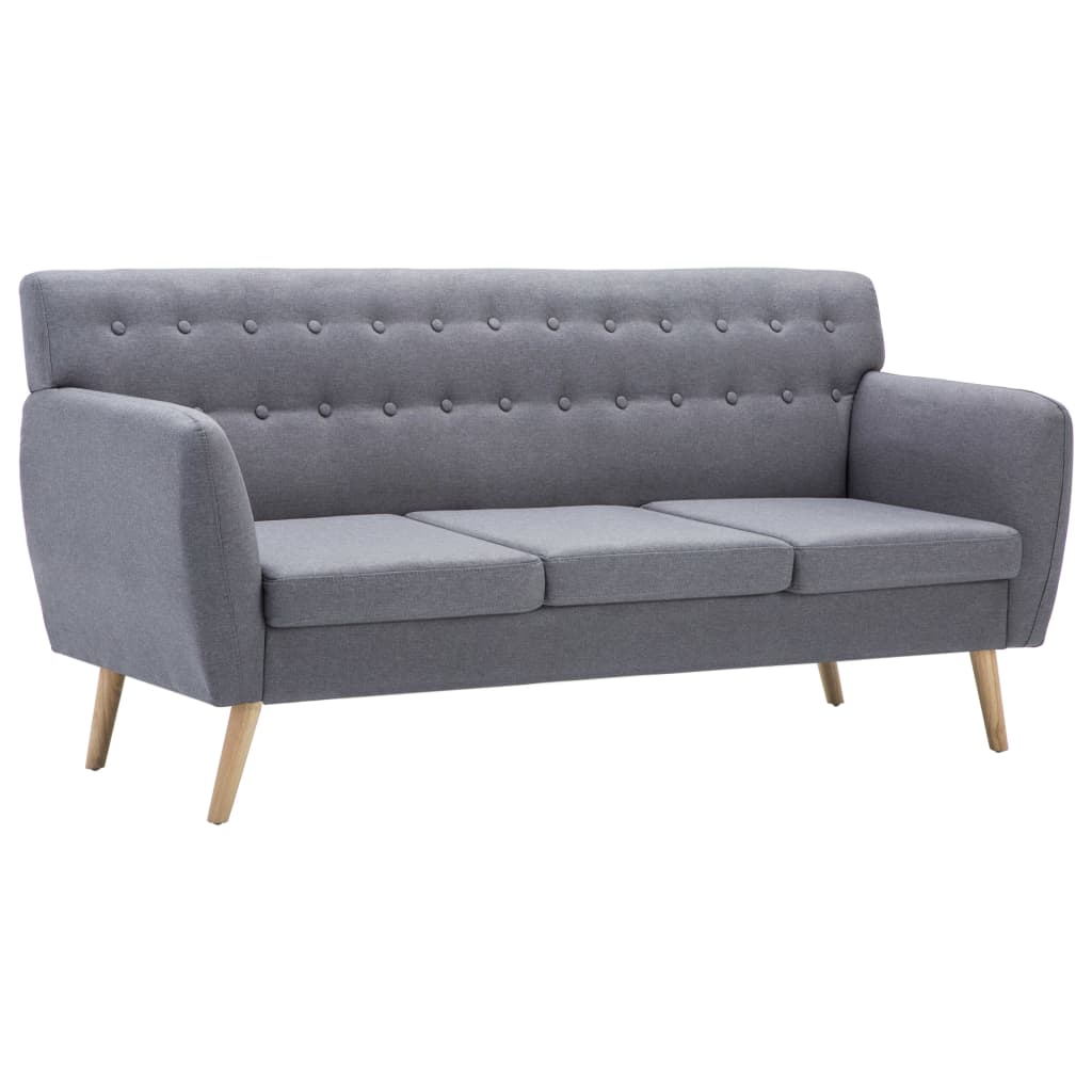 vidaXL Trivietė sofa, audinio apmušalas, 172x70x82cm, šviesiai pilka