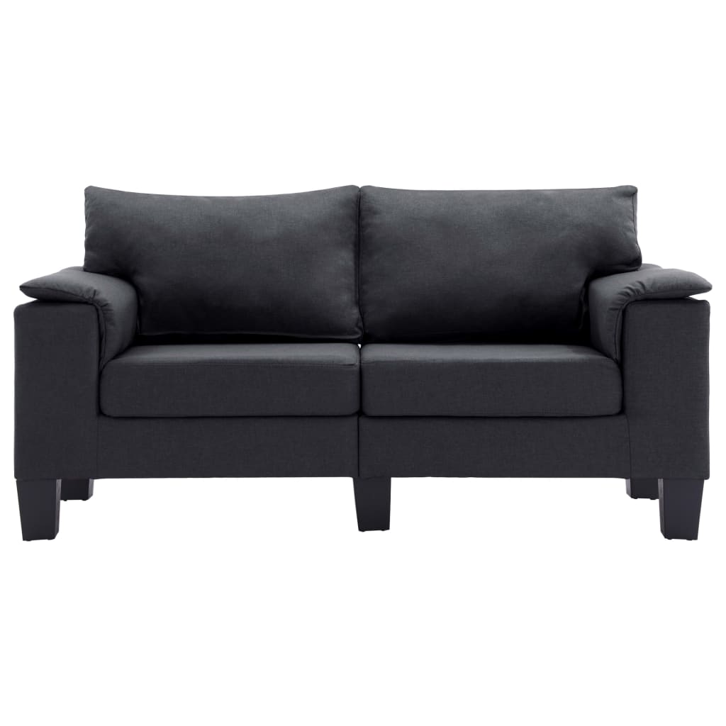 vidaXL Dvivietė sofa, tamsiai pilkos spalvos, audinys