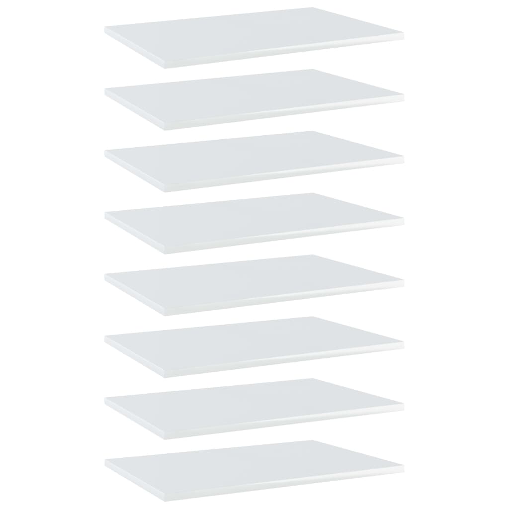 vidaXL Knygų lentynos plokštės, 8vnt., baltos, 60x40x1,5cm, MDP