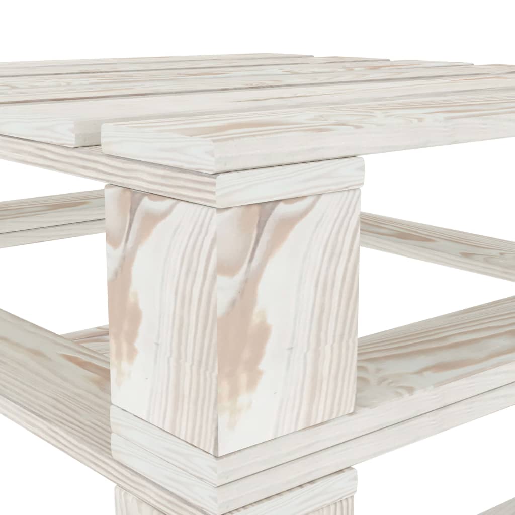 vidaXL Sodo poilsio komplektas iš palečių, 6 dalių, baltas, mediena