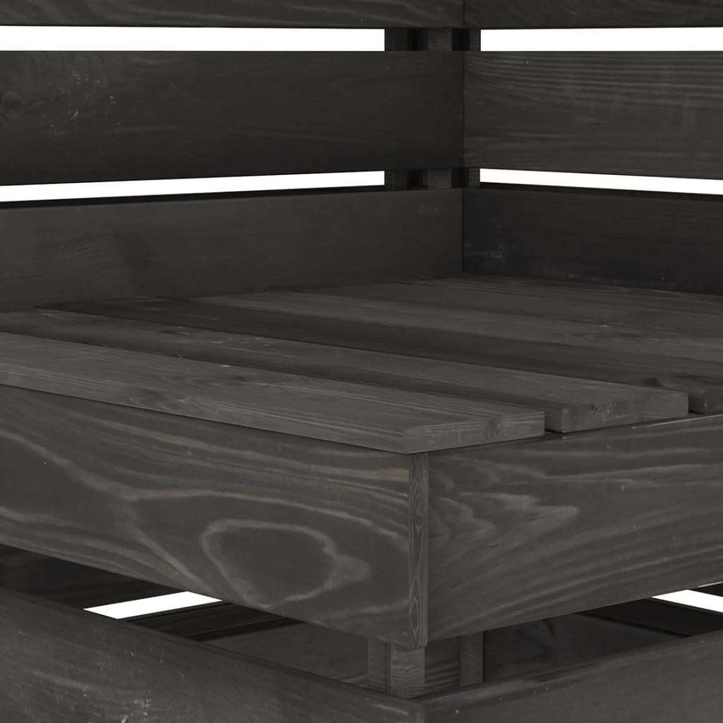 vidaXL Trivietė sodo sofa, pilkai impregnuota pušies mediena