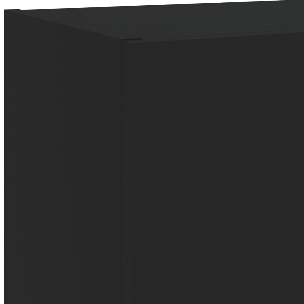 vidaXL TV spintelės su LED lemputėmis, 2vnt., juodos, 40,5x30x90cm