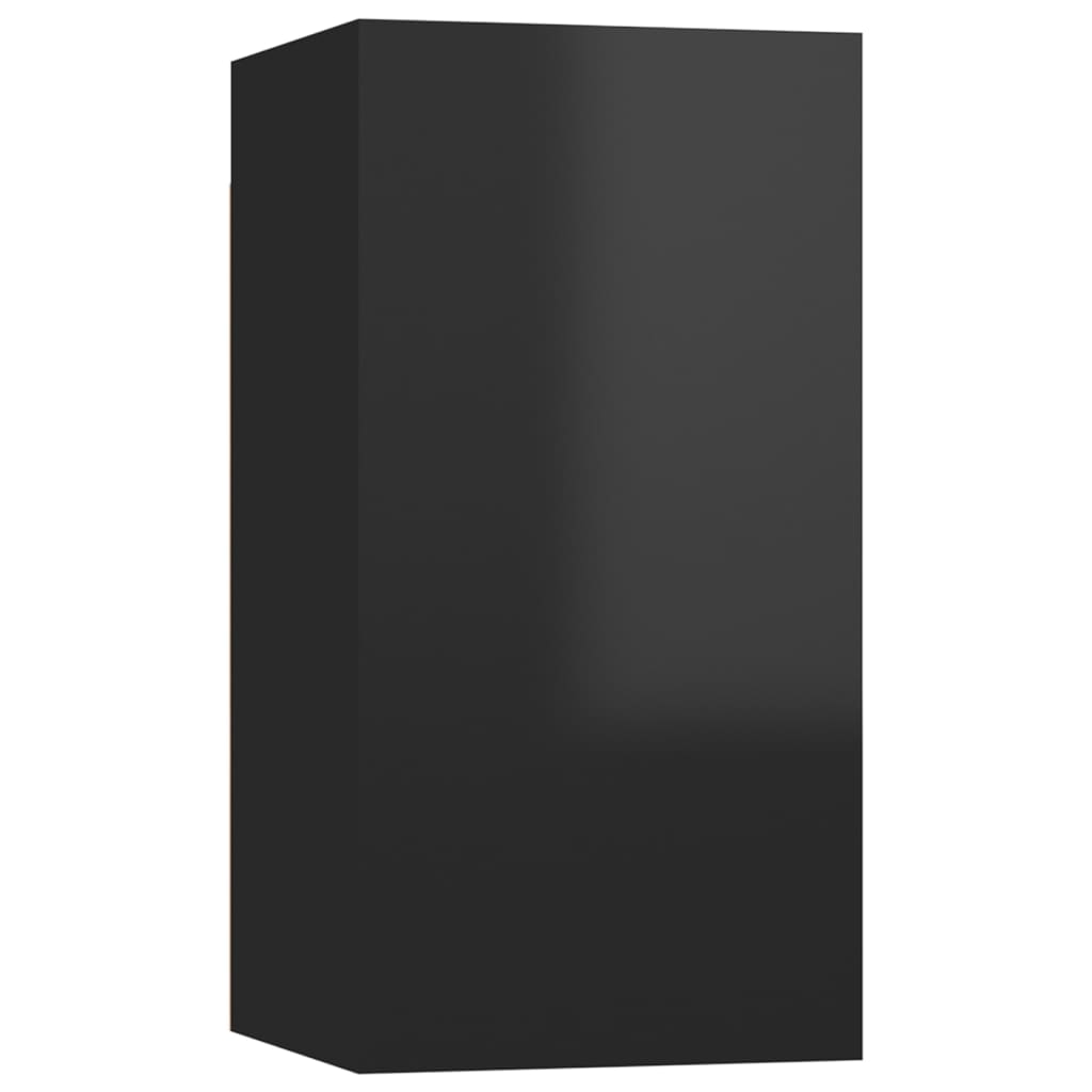 vidaXL Televizoriaus spintelės, 2vnt., blizi juoda, 30,5x30x60cm, MDP