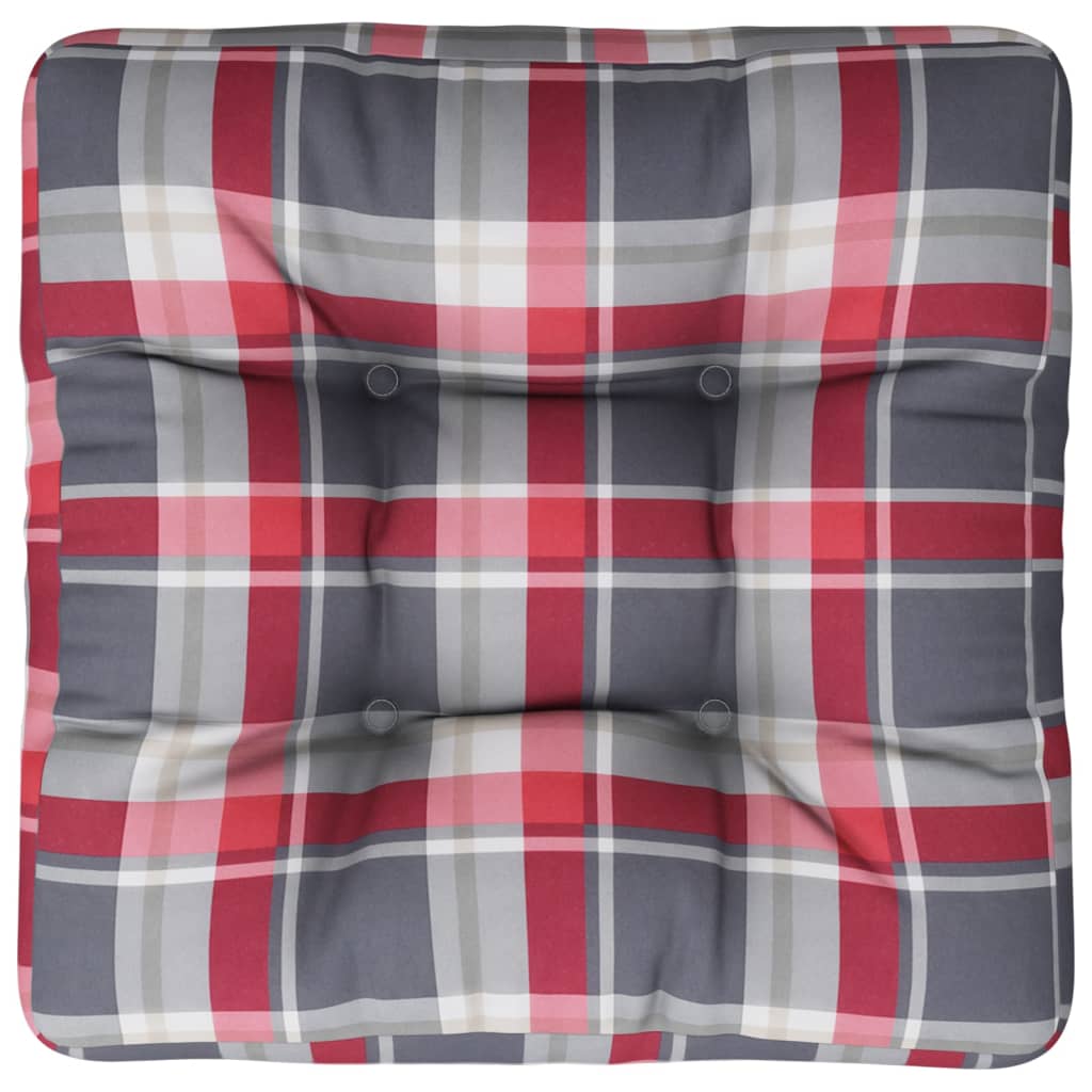 vidaXL Paletės pagalvėlė, raudona, 60x60x12cm, audinys, languota