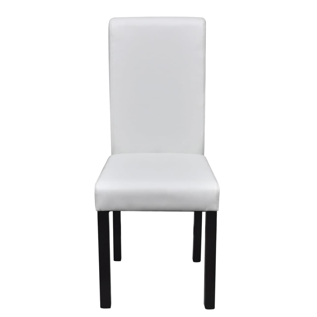 vidaXL Valgomojo kėdės, 4vnt., baltos spalvos, dirbtinė oda