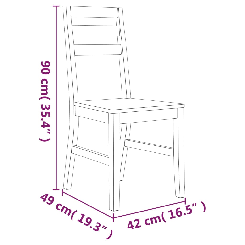 vidaXL Valgomojo kėdės, 2vnt., akacijos medienos masyvas