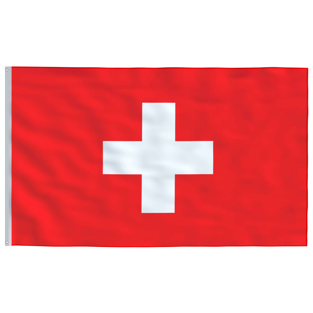 vidaXL Šveicarijos vėliava su stiebu, aliuminis, 6,2m