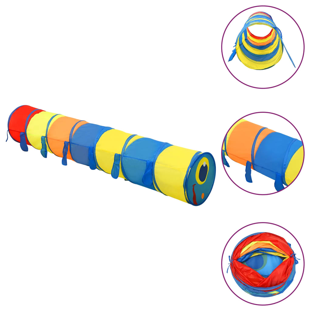 vidaXL Vaikiškas žaidimų tunelis, įvairių spalvų, 245cm, poliesteris
