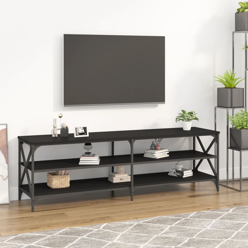 vidaXL Televizoriaus spintelė, juoda, 140x40x50cm, apdirbta mediena