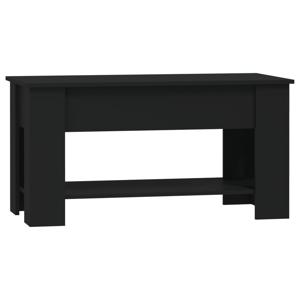 vidaXL Kavos staliukas, juodas, 101x49x52cm, apdirbta mediena
