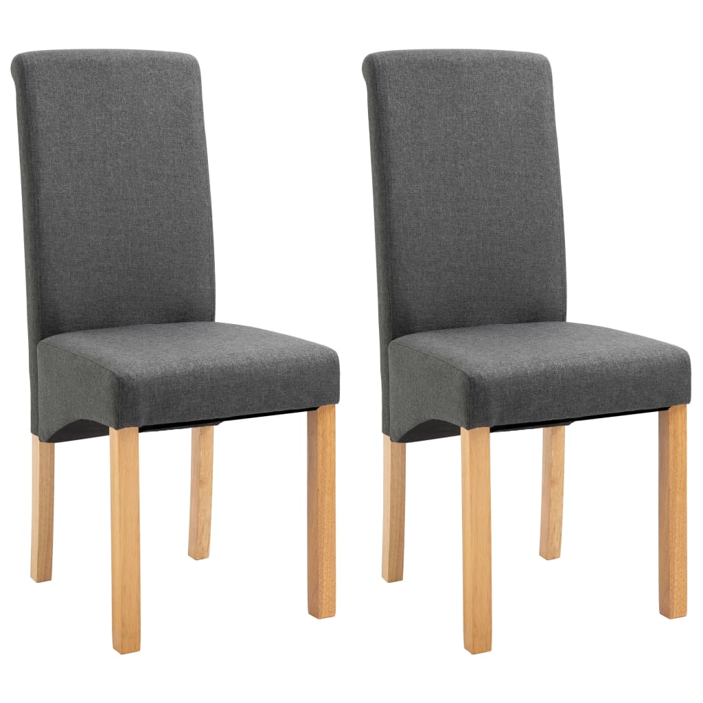 vidaXL Valgomojo kėdės, 2vnt., pilkos spalvos, audinys