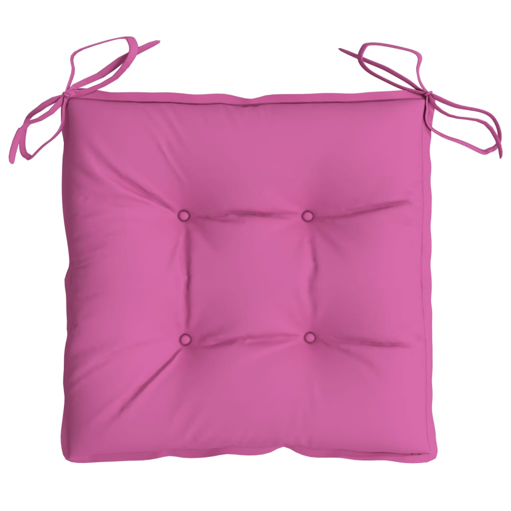 vidaXL Kėdės pagalvėlės, 4vnt., rožinės spalvos, 40x40x7cm, audinys