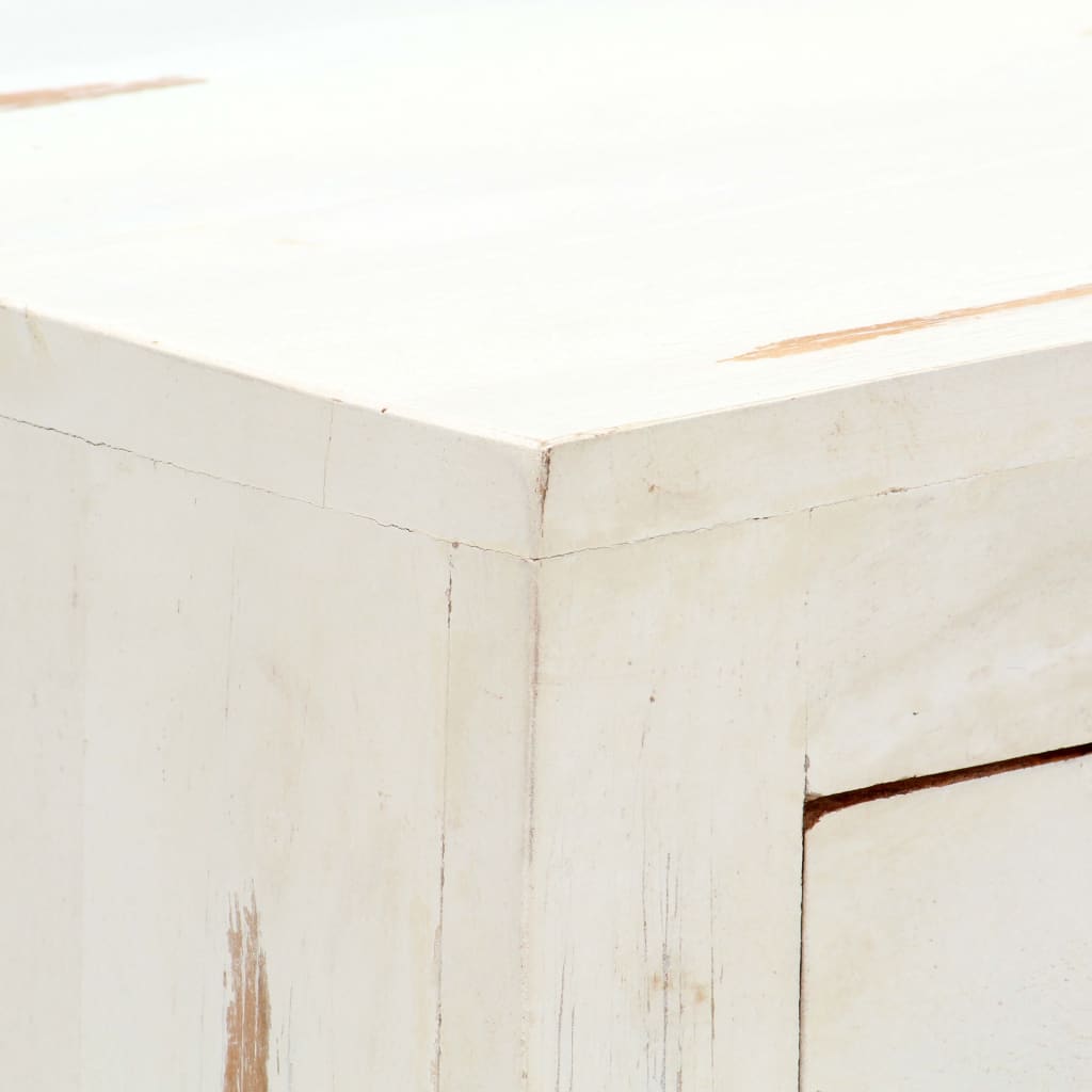 vidaXL Spintelė su stalčiais, balta, 58x30x75cm, akacijos masyvas