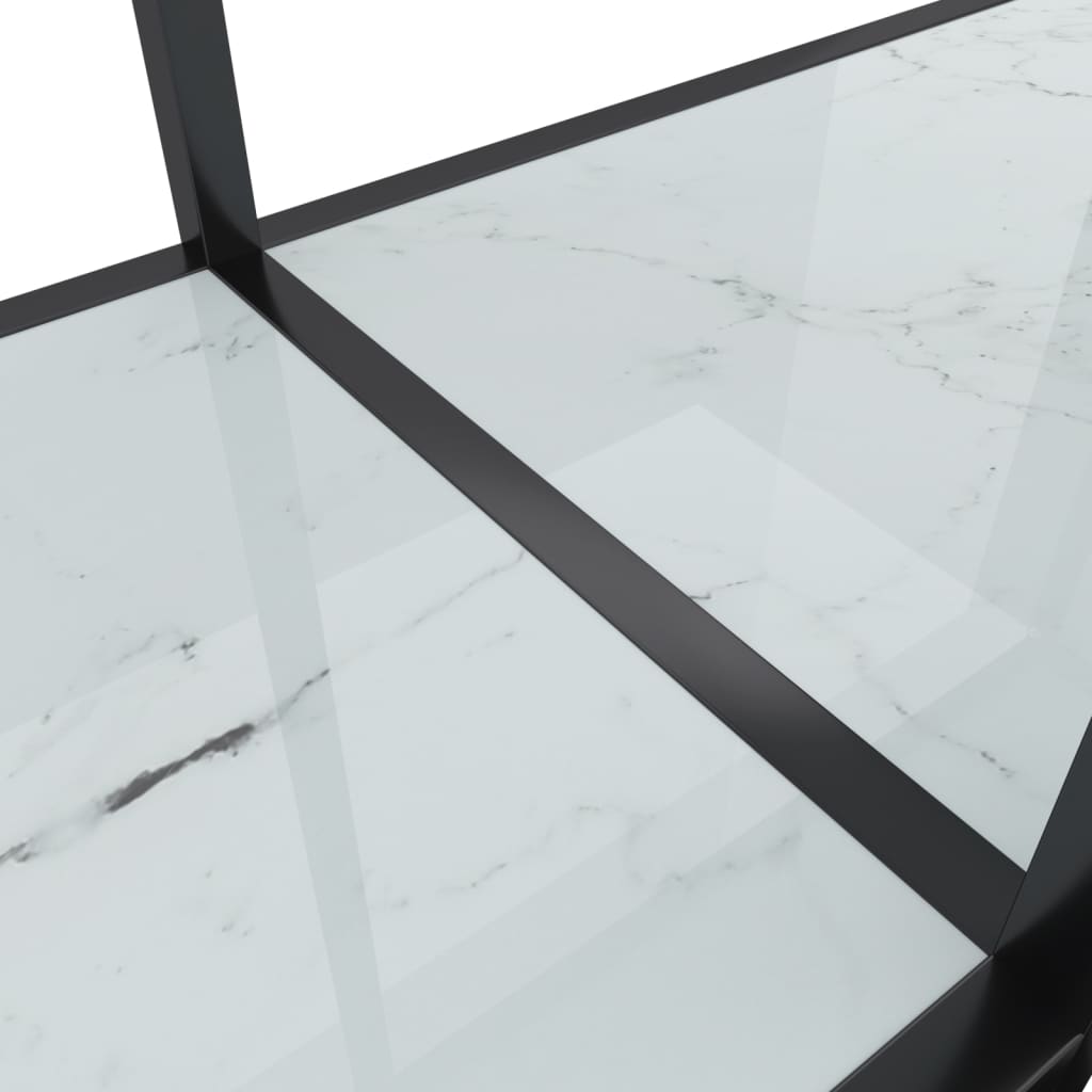 vidaXL Konsolinis staliukas, baltas, 140x35x75,5cm, grūdintas stiklas