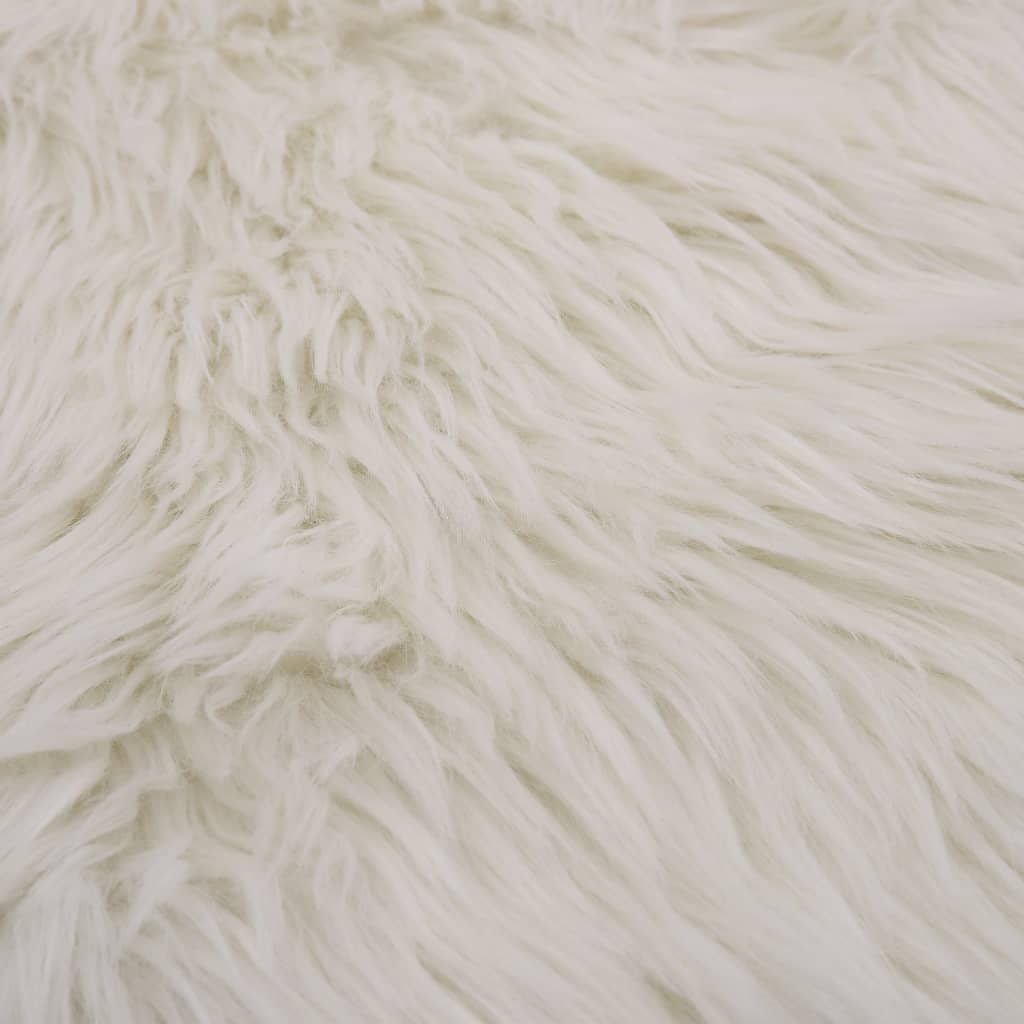 vidaXL Kilimėlis, baltos spalvos, 60x90 cm, dirbtinis avies kailis