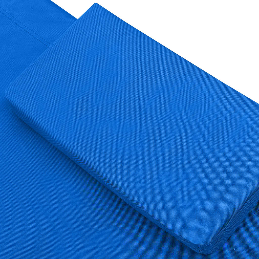 vidaXL Lauko poilsio gultas, mėlynos spalvos, audinys