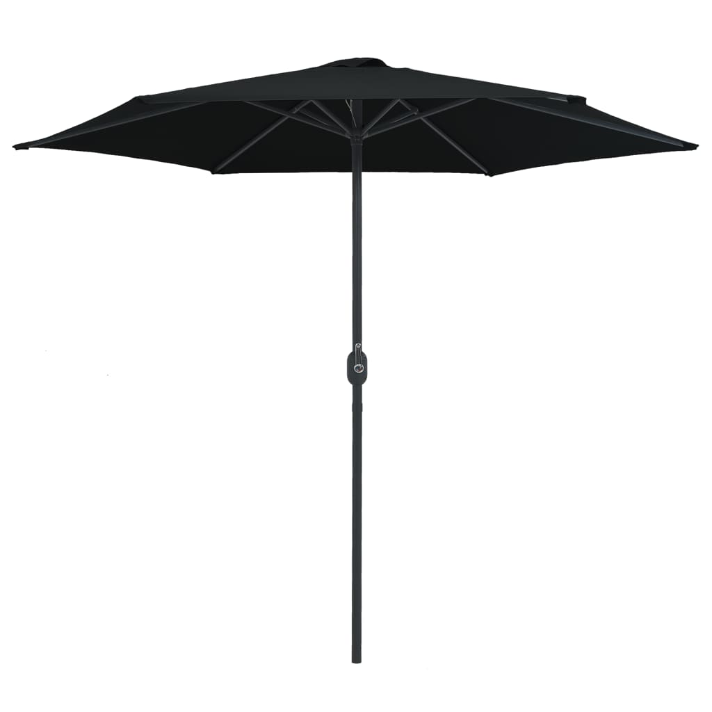 vidaXL Lauko skėtis su aliuminio stulpu, juodos spalvos, 270x246cm