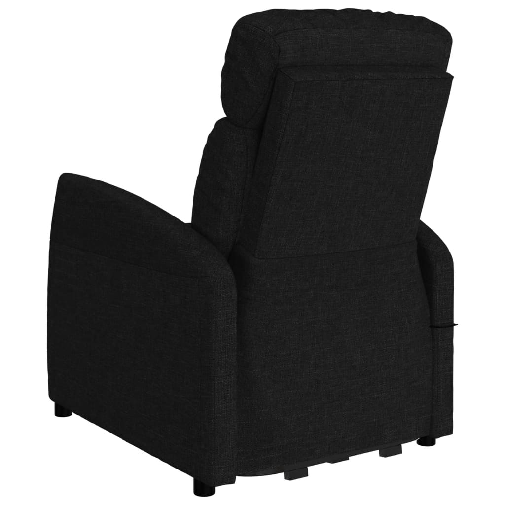vidaXL Atsistojantis krėslas, juodos spalvos, audinys