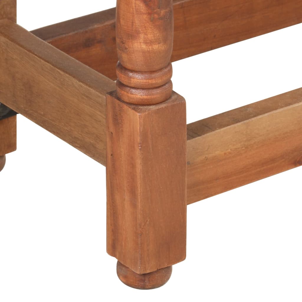 vidaXL Valgomojo stalas, 110x76 cm, mango medienos masyvas, apvalus