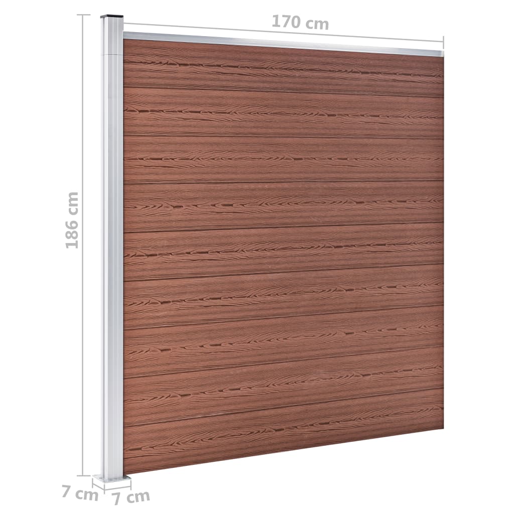 vidaXL Tvoros rinkinys, rudos spalvos, 446x186cm, WPC