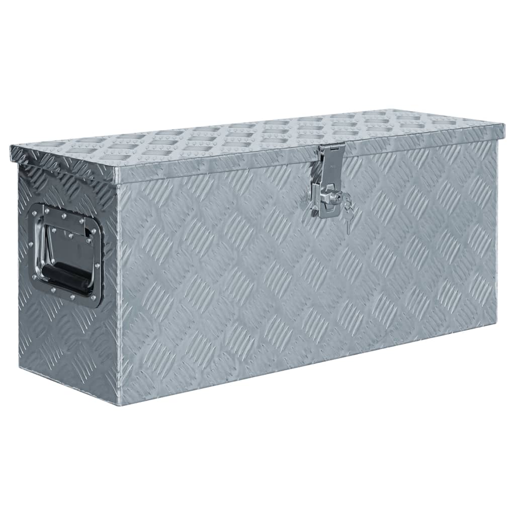 vidaXL Aliuminio dėžė, 76,5x26,5x33cm, sidabrinė