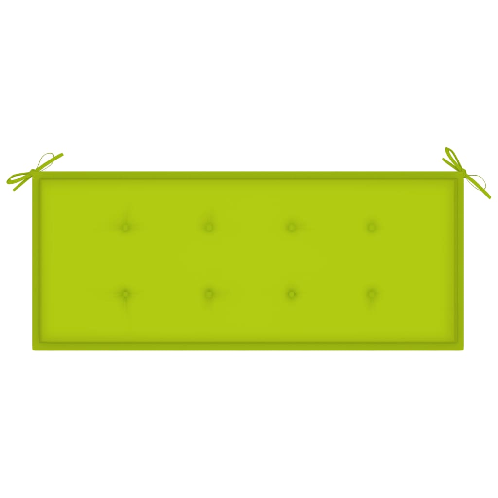 vidaXL Sodo suoliukas su šviesiai žalia pagalvėle, 120cm, tikmedis