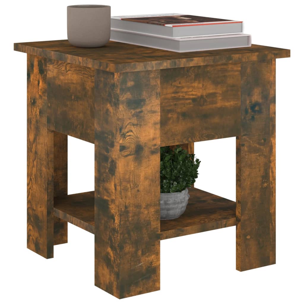 vidaXL Kavos staliukas, dūminio ąžuolo, 40x40x42cm, apdirbta mediena
