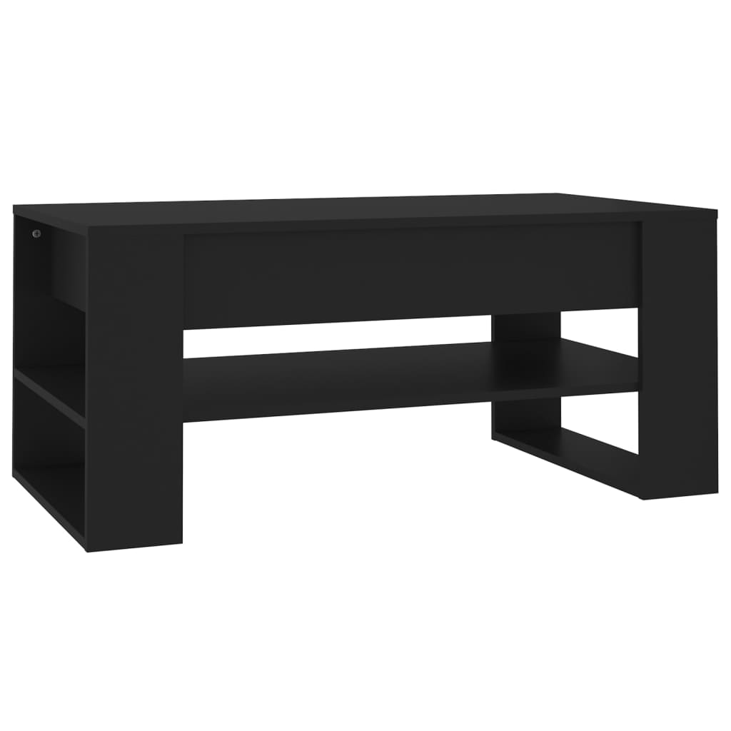 vidaXL Kavos staliukas, juodas, 102x55x45cm, apdirbta mediena