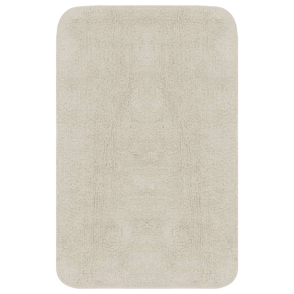 vidaXL Vonios kilimėlių rinkinys, 2d., baltos spalvos, audinys