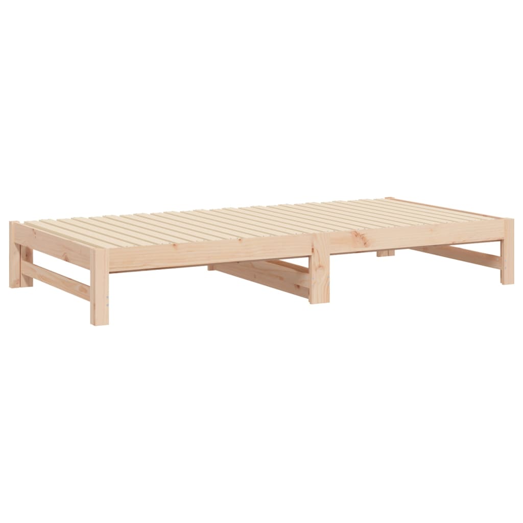 vidaXL Ištraukiama lova, 2x(100x200)cm, pušies medienos masyvas