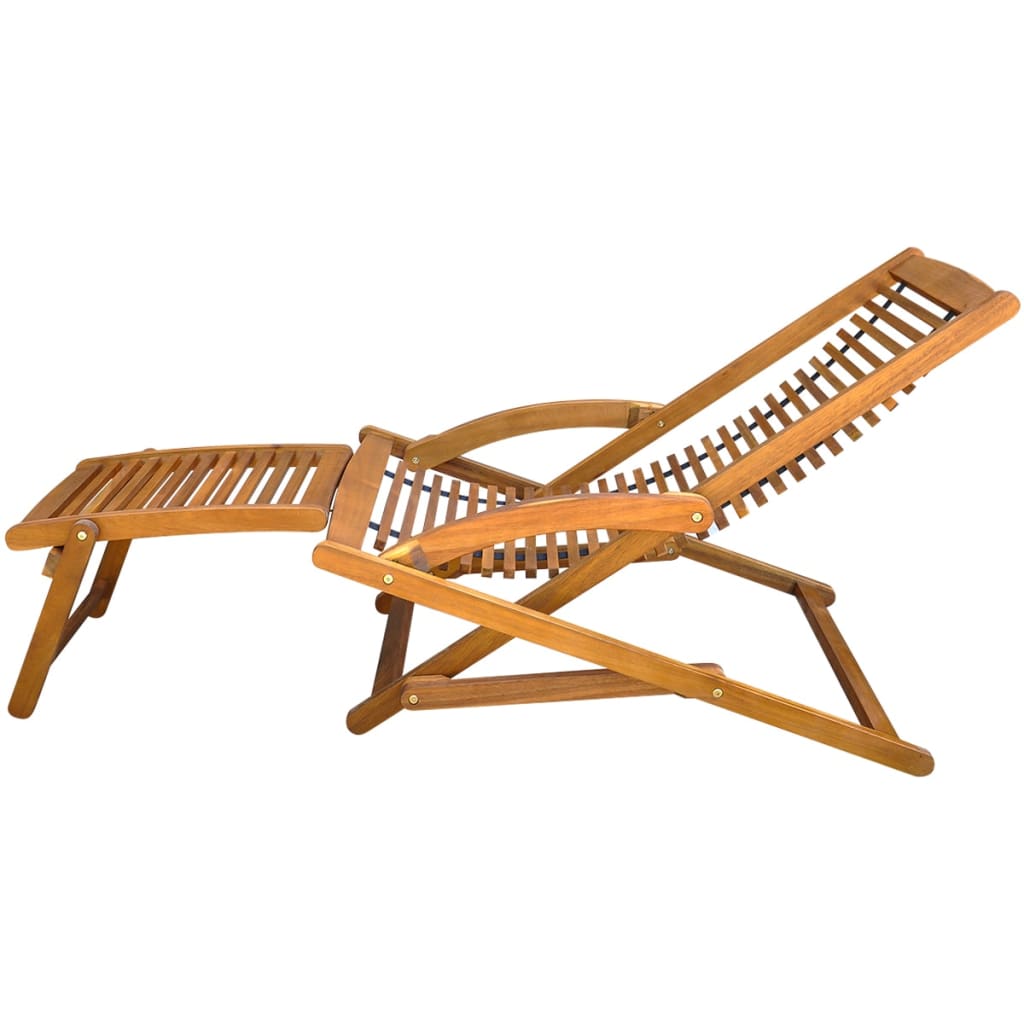 vidaXL Terasos krėslas su atrama kojoms, akacijos mediena