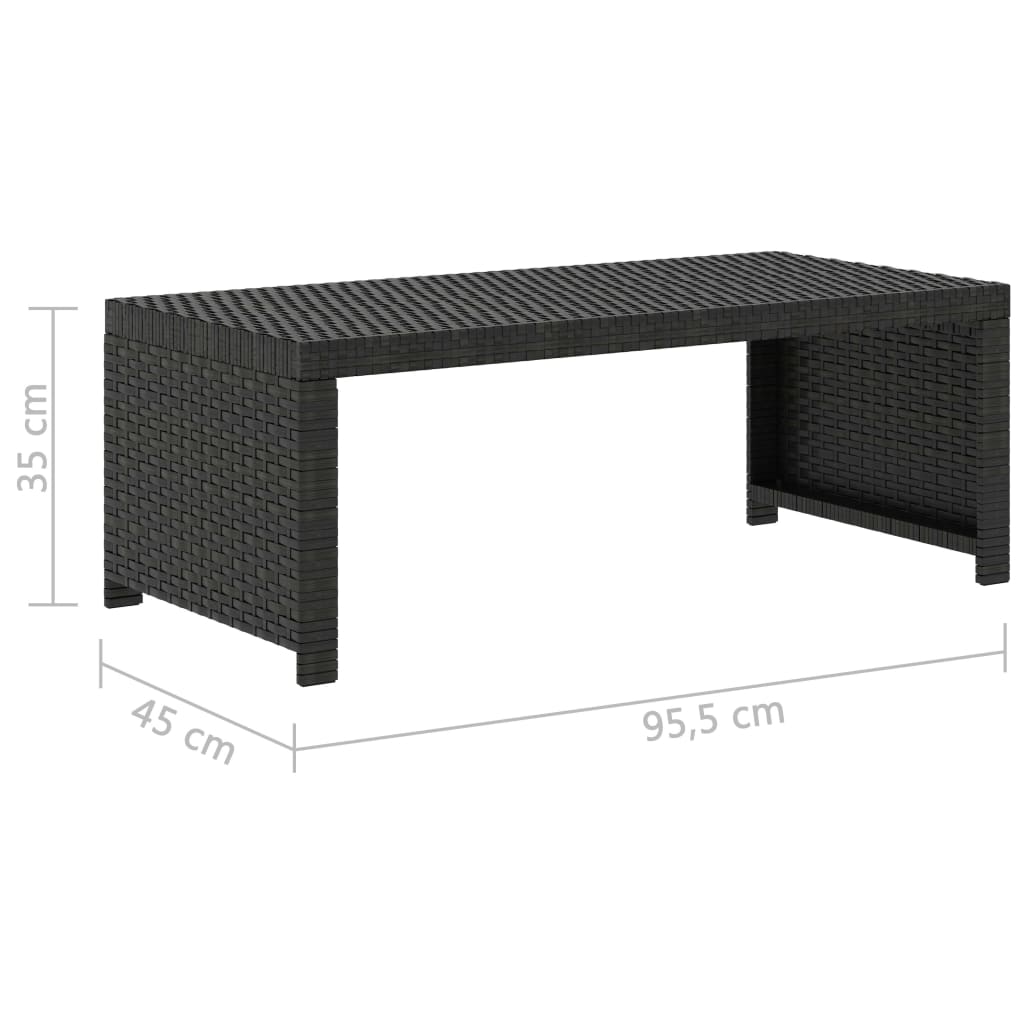 vidaXL Sodo baldų komplektas su pagalvėmis, 5 dalių, juodas, ratanas
