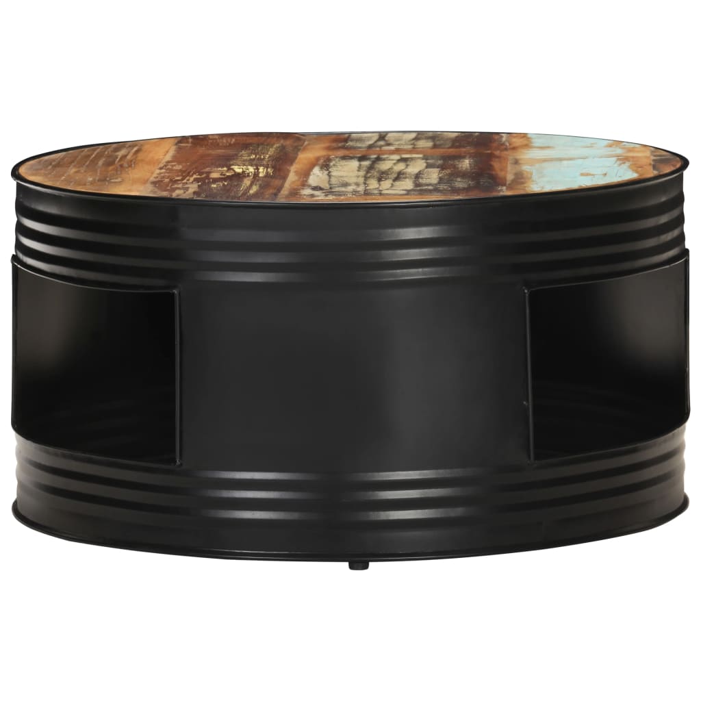 vidaXL Kavos staliukas, juodas, 68x68x36cm, perdirbta mediena