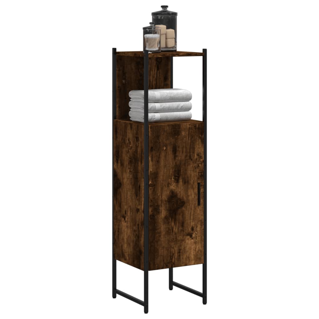 vidaXL Vonios kambario spintelė, dūminė, 33x33x120,5cm, mediena