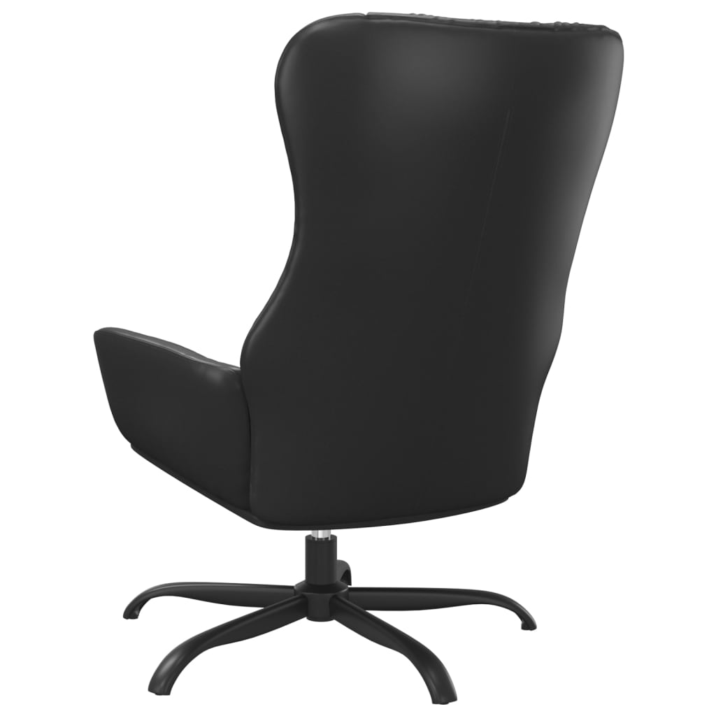 vidaXL Poilsio kėdė, juodos spalvos, dirbtinė oda