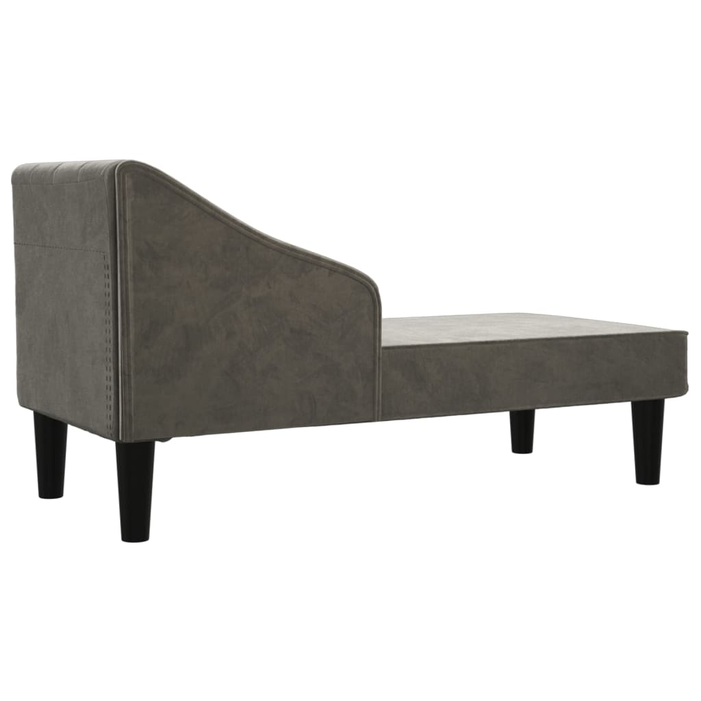 vidaXL Poilsio sofa su ilga pagalve, tamsiai pilkos spalvos, aksomas