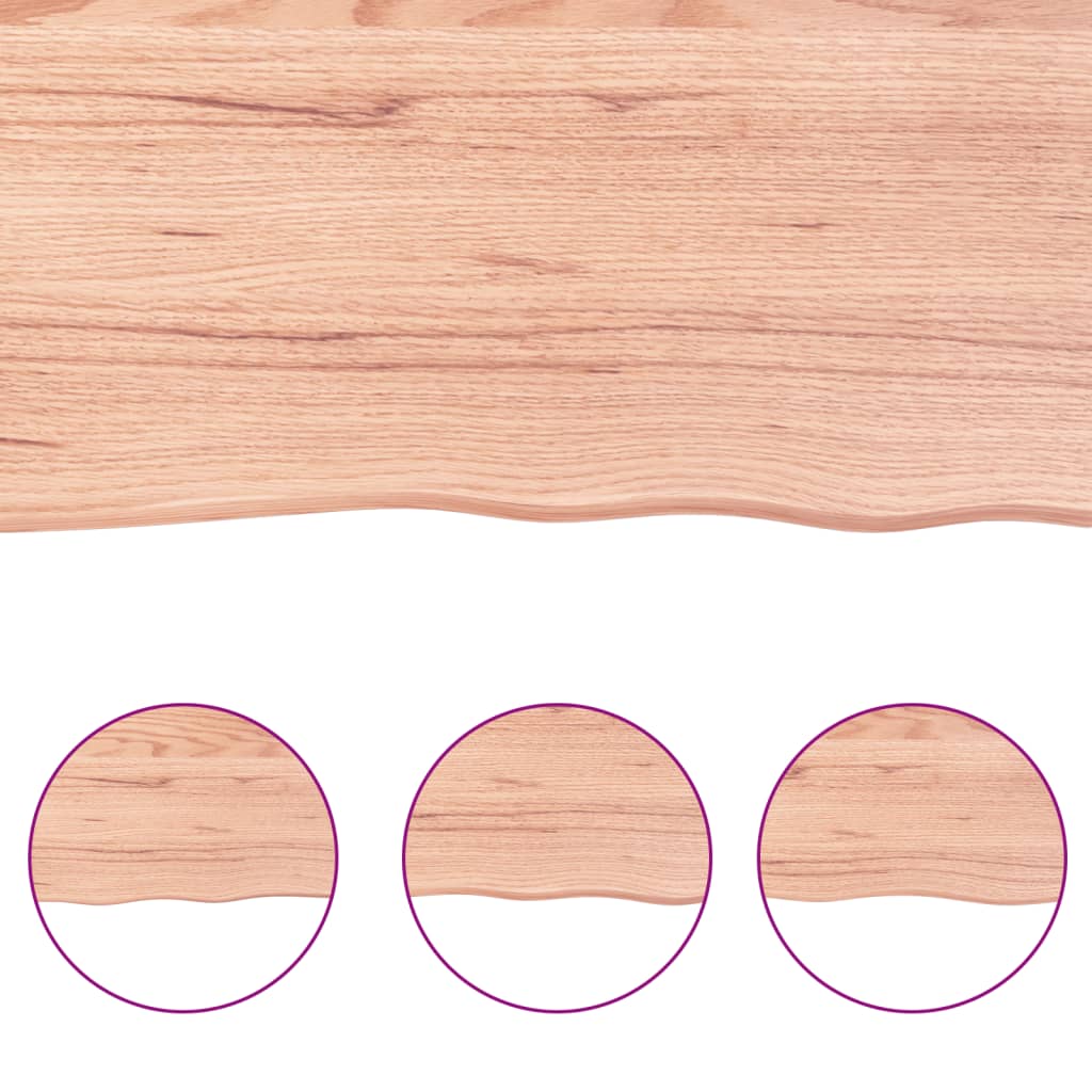 vidaXL Vonios stalviršis, šviesiai rudas, 40x50x(2-4) cm, mediena