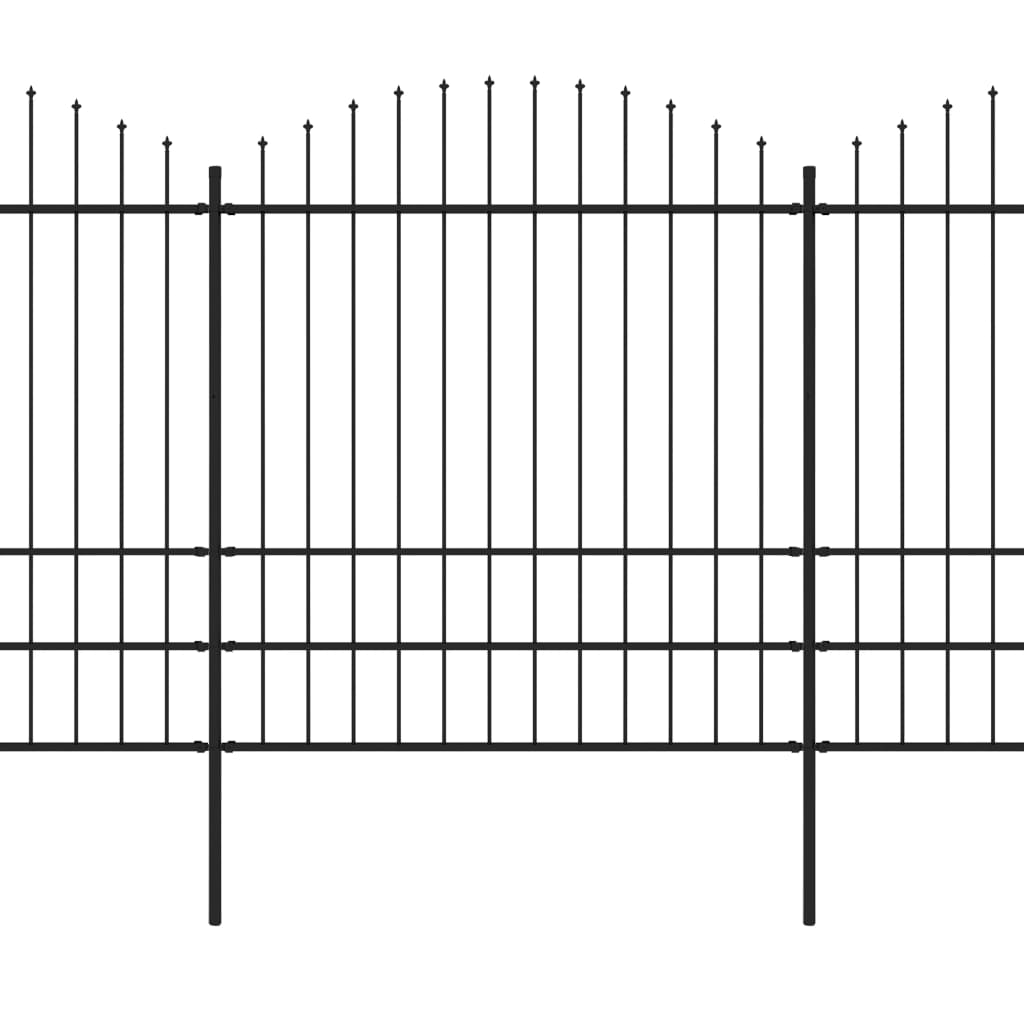 vidaXL Sodo tvora su iečių viršug., juoda, (1,75-2)x3,4m, plienas
