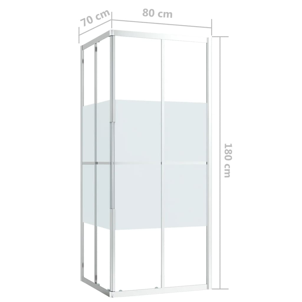 vidaXL Dušo kabina, 80x70x180cm, vieno sluoksnio apsauginis stiklas