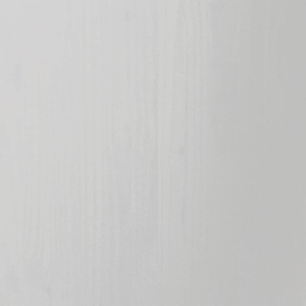 vidaXL Spintelė su ratukais MOSS, balta, pušies masyvas