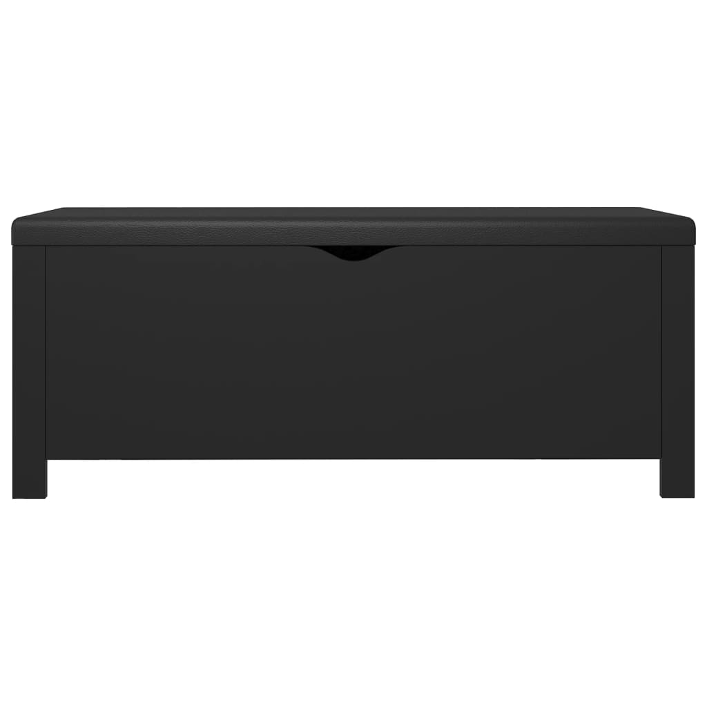 vidaXL Daiktadėžė su pagalvėle, juodos spalvos, 105x40x45cm, MDP