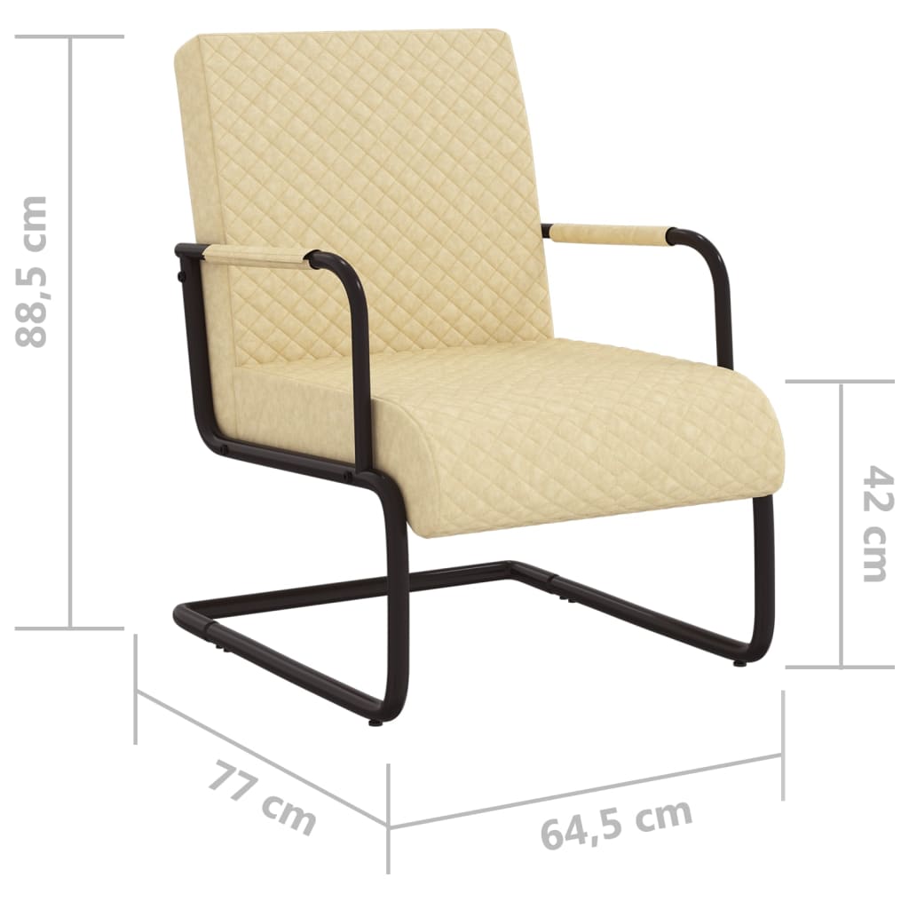 vidaXL Gembinė kėdė, kreminės spalvos, dirbtinė oda