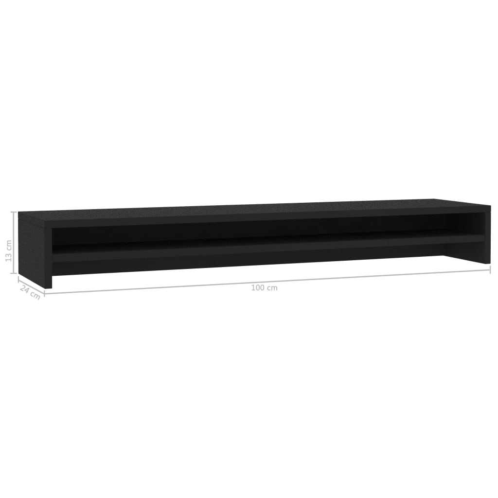 vidaXL Monitoriaus stovas, juodos spalvos, 100x24x13 cm, MDP