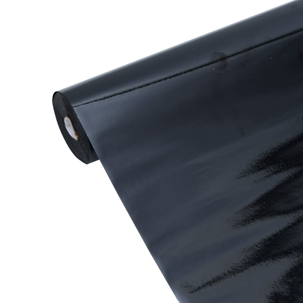 vidaXL Langų plėvelė, juoda, 90x1000cm, PVC, statinė, matinė