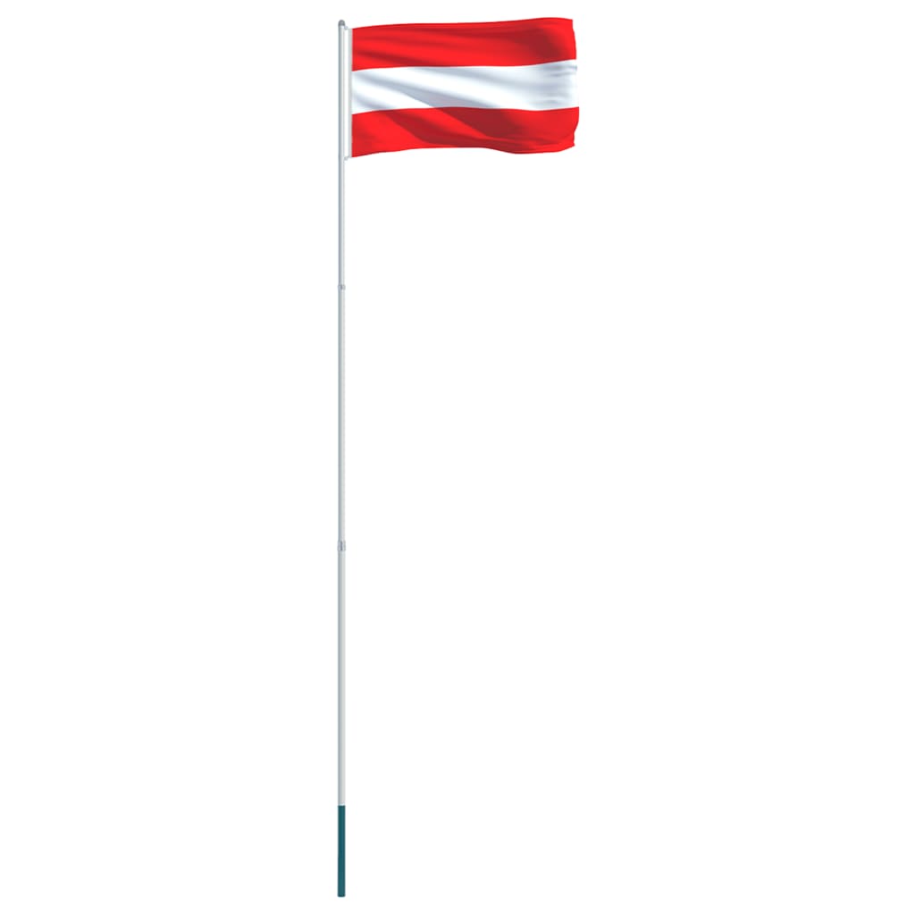 vidaXL Austrijos vėliava su stiebu, aliuminis, 4m