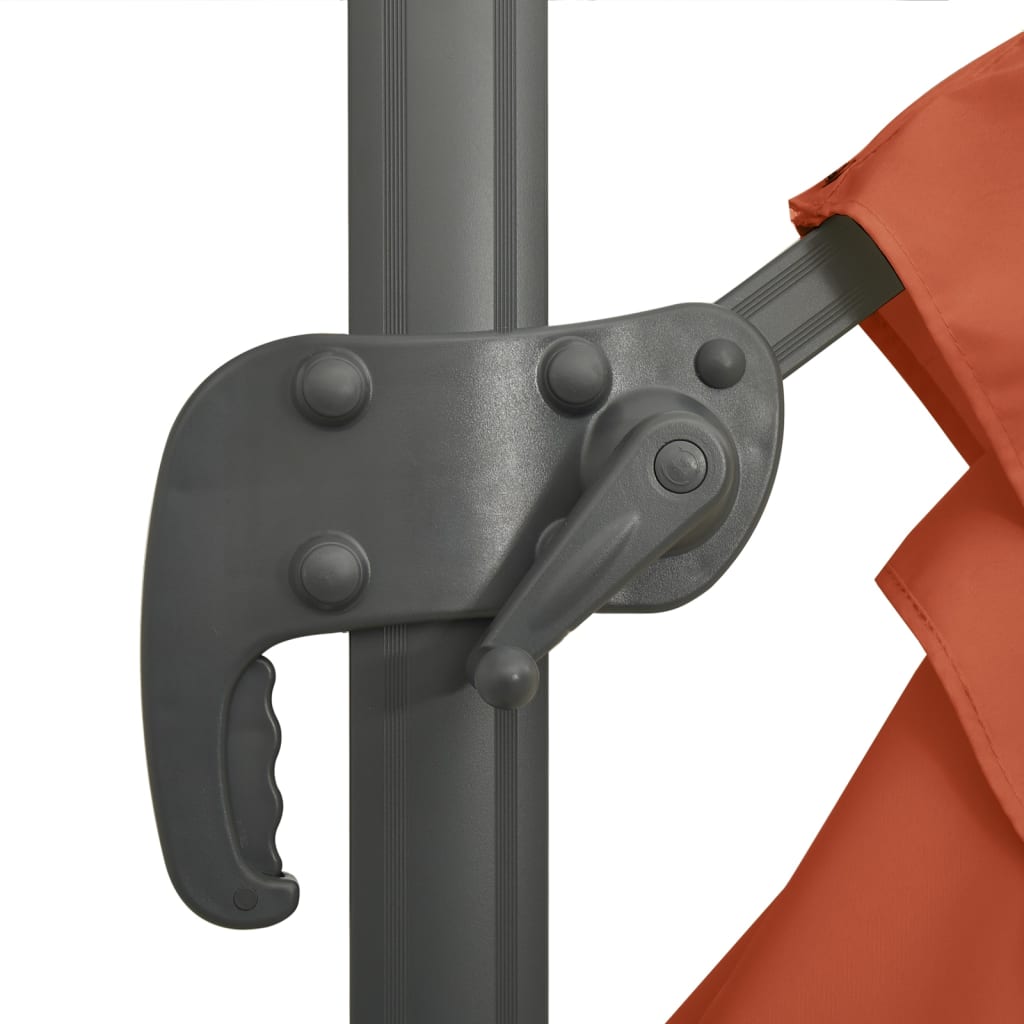 vidaXL Gembės formos skėtis su dvigubu viršumi, terakota, 400x300cm