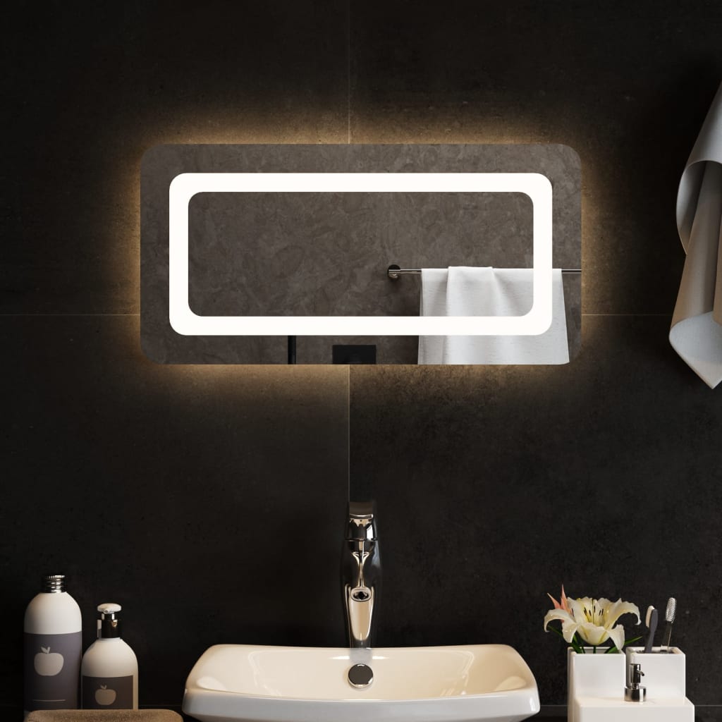 vidaXL Vonios kambario LED veidrodis, 60x30cm