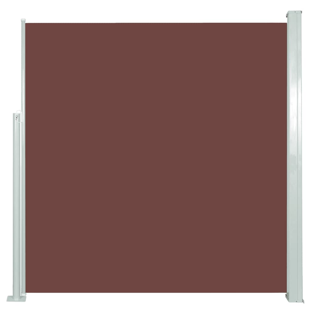 vidaXL Ištraukiama šoninė kiemo pertvara, rudos spalvos, 140x300cm